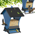 Wildpark Squirrel-Proof Bird Feeder — Triple Defense, 5-lb Capacity, Vibrant Orange & Navy