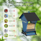 Wildpark Squirrel-Proof Bird Feeder — Triple Defense, 5-lb Capacity, Vibrant Orange & Navy