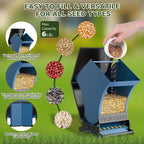 Wildpark Squirrel-Proof Bird Feeder — Triple Defense, 5-lb Capacity, Vibrant Orange & Navy