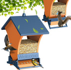 Wildpark Squirrel-Proof Bird Feeder — Triple Defense, 5-lb Capacity, Vibrant Orange & Navy